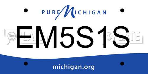 EM5S1S Michigan License Plate