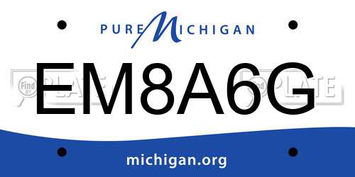 EM8A6G Michigan License Plate