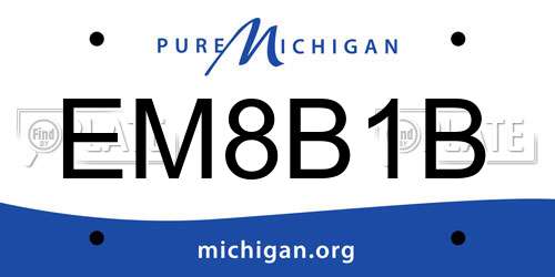 EM8B1B Michigan License Plate
