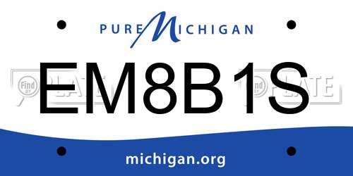 EM8B1S Michigan License Plate