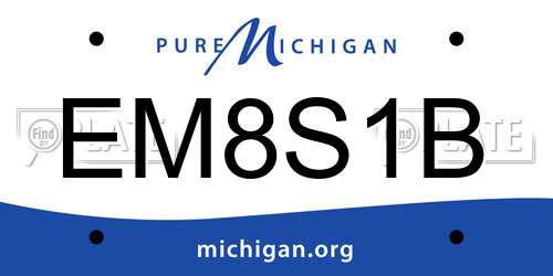EM8S1B Michigan License Plate