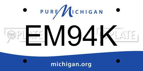 EM94K Michigan License Plate