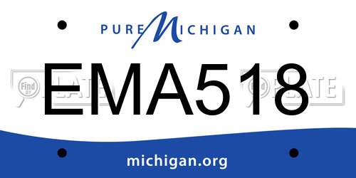 EMA518 Michigan License Plate