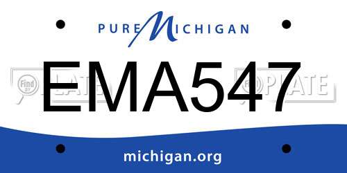 EMA547 Michigan License Plate