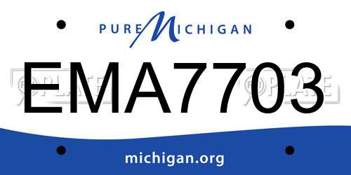 EMA7703 Michigan License Plate