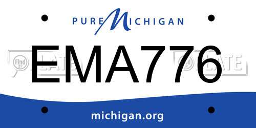 EMA776 Michigan License Plate