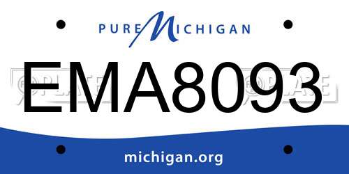 EMA8093 Michigan License Plate
