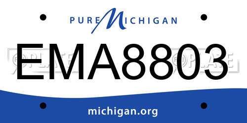 EMA8803 Michigan License Plate