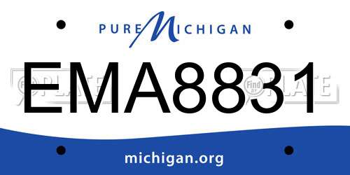 EMA8831 Michigan License Plate