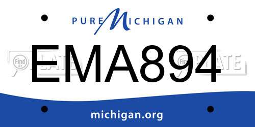 EMA894 Michigan License Plate