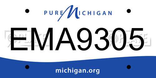 EMA9305 Michigan License Plate