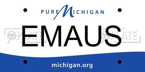 EMAUS Michigan License Plate