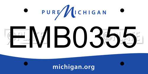 EMB0355 Michigan License Plate