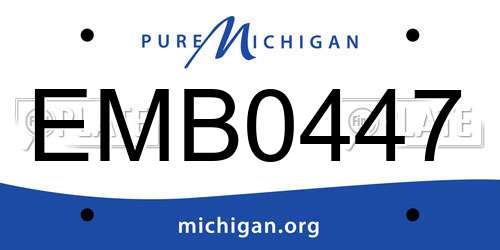 EMB0447 Michigan License Plate