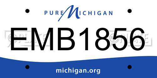 EMB1856 Michigan License Plate
