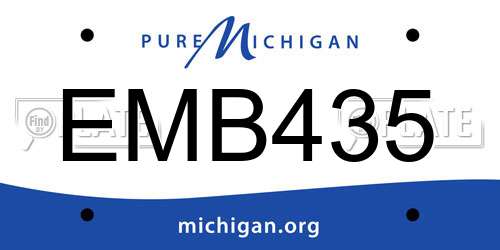 EMB435 Michigan License Plate