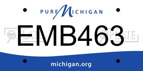 EMB463 Michigan License Plate
