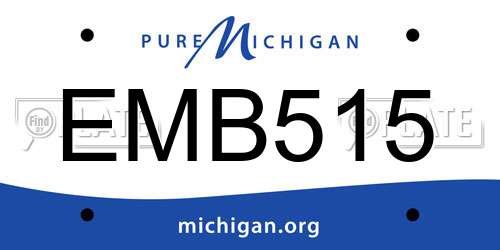 EMB515 Michigan License Plate