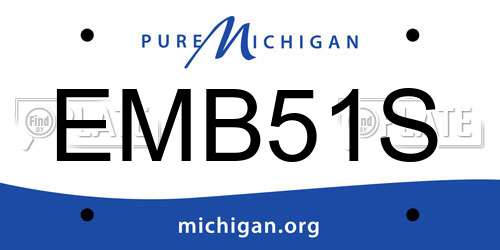 EMB51S Michigan License Plate