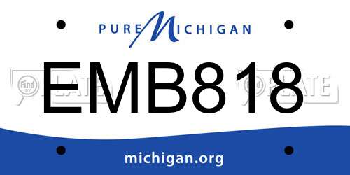 EMB818 Michigan License Plate