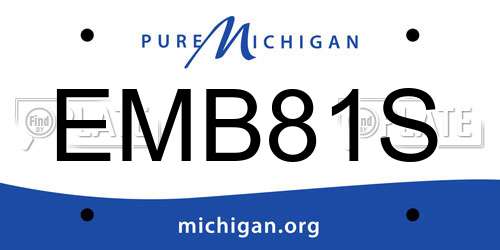 EMB81S Michigan License Plate
