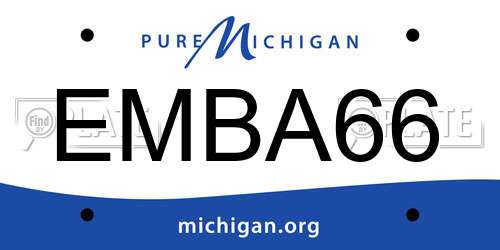 EMBA66 Michigan License Plate