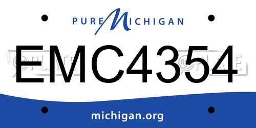 EMC4354 Michigan License Plate