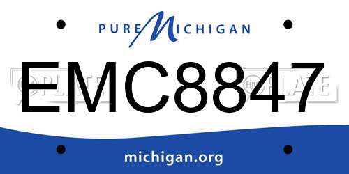 EMC8847 Michigan License Plate