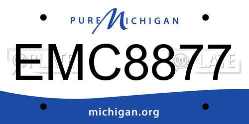 EMC8877 Michigan License Plate