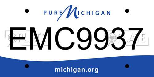EMC9937 Michigan License Plate