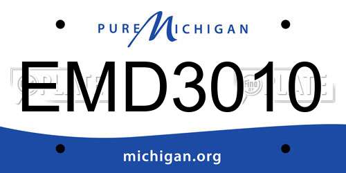 EMD3010 Michigan License Plate
