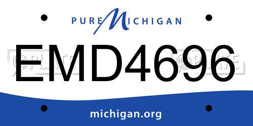 EMD4696 Michigan License Plate