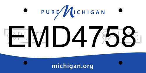 EMD4758 Michigan License Plate