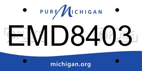 EMD8403 Michigan License Plate