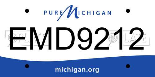 EMD9212 Michigan License Plate