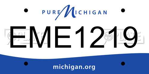 EME1219 Michigan License Plate