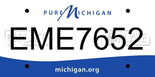 EME7652 Michigan License Plate