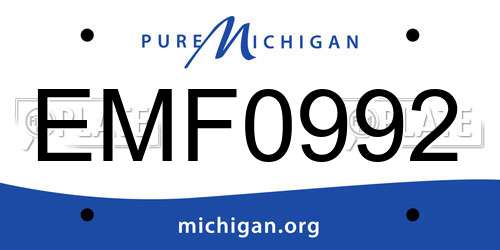 EMF0992 Michigan License Plate