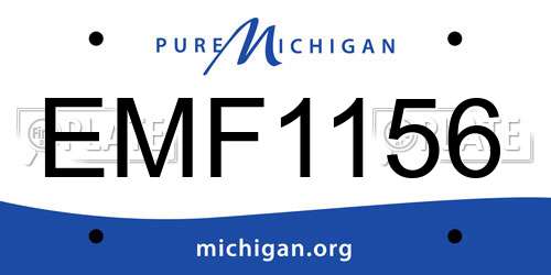 EMF1156 Michigan License Plate