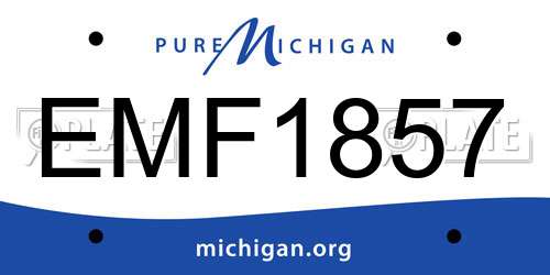 EMF1857 Michigan License Plate