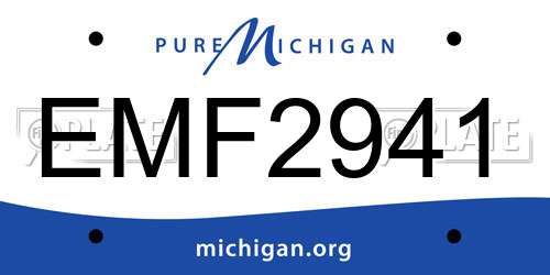 EMF2941 Michigan License Plate