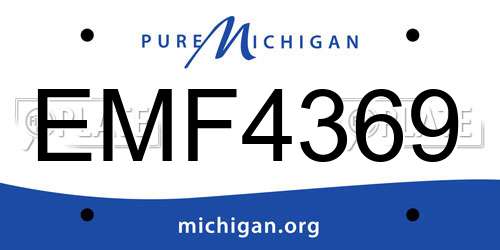 EMF4369 Michigan License Plate