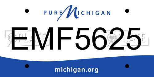 EMF5625 Michigan License Plate