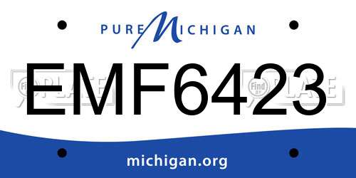 EMF6423 Michigan License Plate