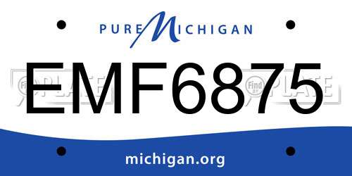 EMF6875 Michigan License Plate