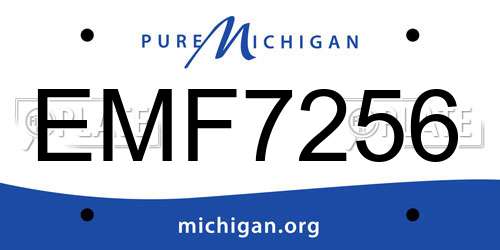 EMF7256 Michigan License Plate