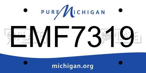 EMF7319 Michigan License Plate