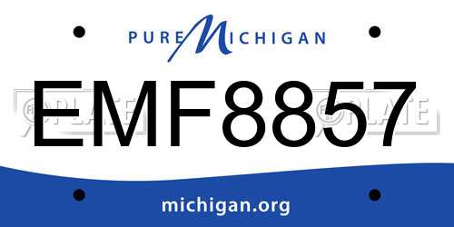 EMF8857 Michigan License Plate