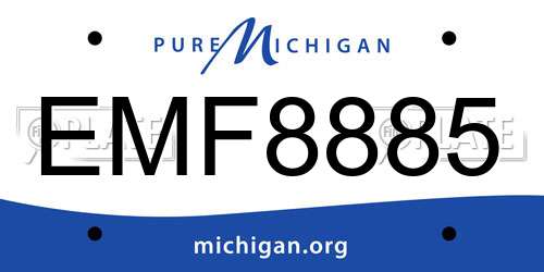 EMF8885 Michigan License Plate
