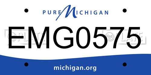 EMG0575 Michigan License Plate